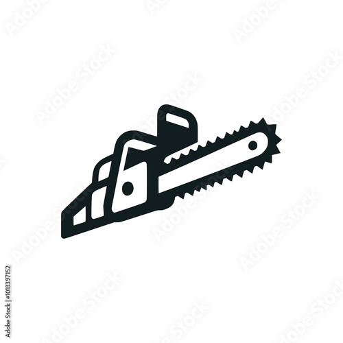 chainsaw machine technology logo vector illustration template design