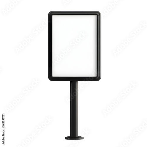 Blank advertising board on white background transparent background