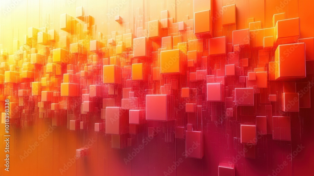 Abstract Geometric Shapes with Gradual Color Transition from Orange to Red Abstract Geometric Shapes with Gradual Color Transition from Orange to Red