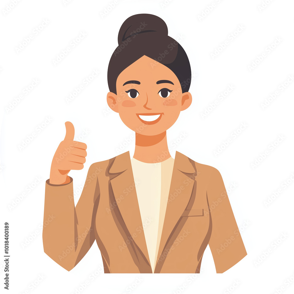 Hand Drawn Style Design Illustrations Of A Businesswoman Giving A Thumbs Up Sign. Detailed And Professional Hand-Drawn Artwork. Hand Drawn Style Design Illustrations Of A Businesswoman Giving A Thumbs Up Sign. Detailed And Professional Hand-Drawn Artwork.