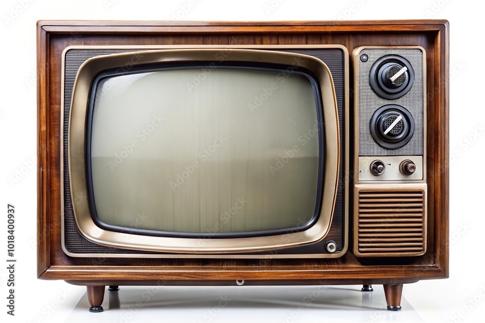 Old fashioned retro television set isolated on white background Old fashioned retro television set isolated on white background