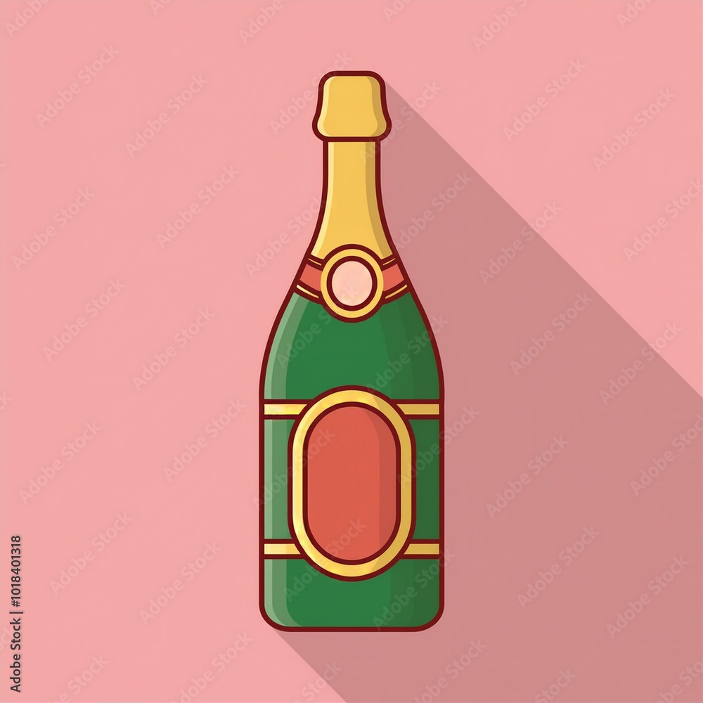 champagne on glass bottle cartoon vector champagne on glass bottle cartoon vector