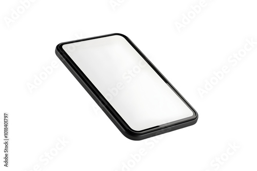 Smartphone on a sleek design with blank screen transparent background