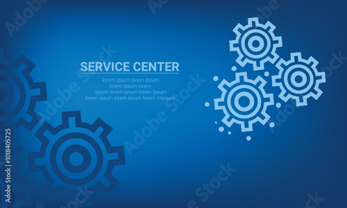 Service Center with Gear Mechanism Background vector