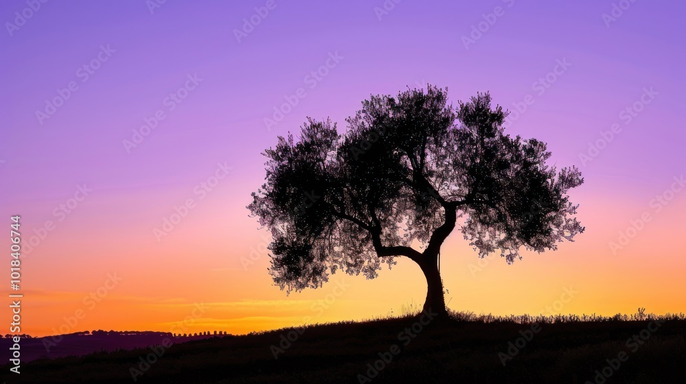 Silhouette of a Tree at Sunset Silhouette of a Tree at Sunset