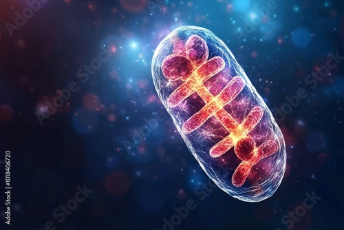 Illustration of the Electron Transport Chain and Metabolite Movement in Mitochondria photo