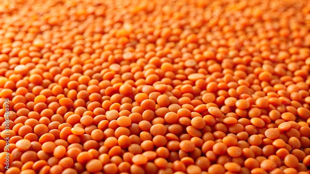 Orange red lentil beans in worm's eye view perspective Orange red lentil beans in worm's eye view perspective