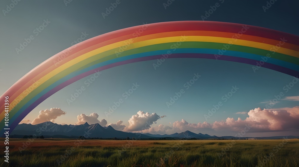 Obraz premium LGBTQ Pride Flag with Dynamic Rainbow Colors