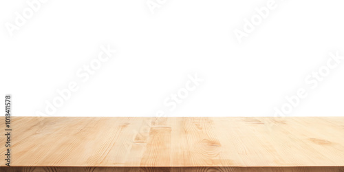 empty wooden tabletop, mock-up with transparent background