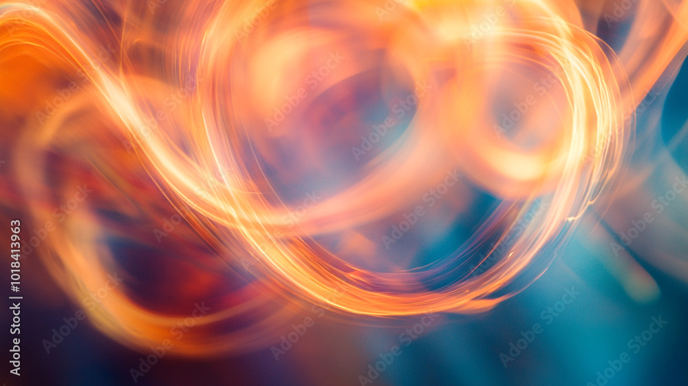 Colorful swirling patterns of light in vibrant hues during an abstract art display