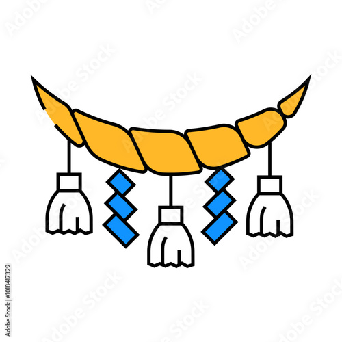 shimenawa rope shintoism line icon vector. shimenawa rope shintoism sign. isolated symbol illustration photo