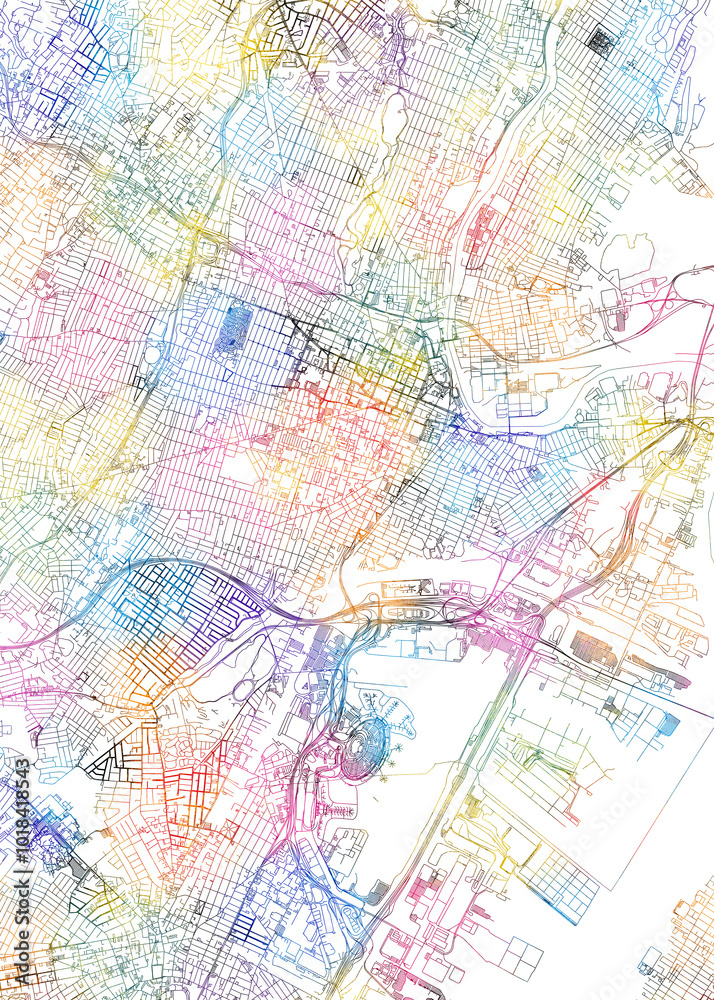 Newark New Jersey city map watercolors poster Newark New Jersey city map watercolors poster
