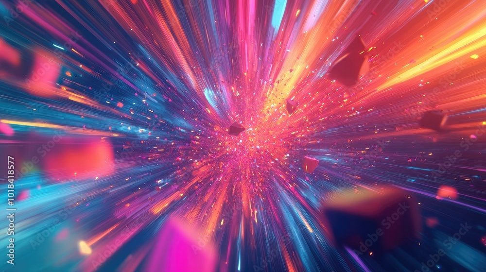 Dynamic explosion of bright colors, creating an abstract background full of pop music-inspired rhythm. Dynamic explosion of bright colors, creating an abstract background full of pop music-inspired rhythm.