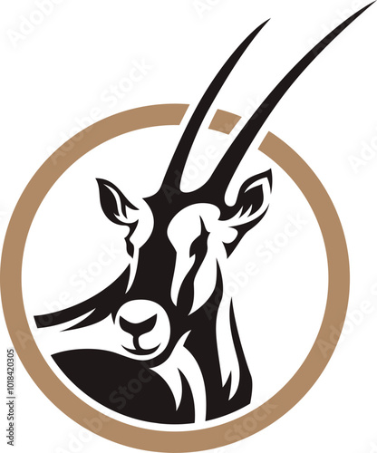Gemsbok (Oryx Gazella) Head Logo Design