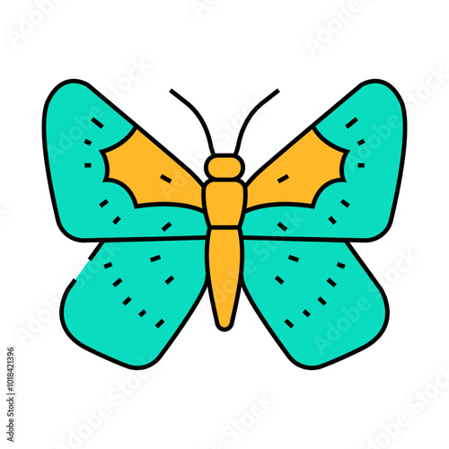 mormon metalmark insect line icon vector. mormon metalmark insect sign. isolated symbol illustration photo