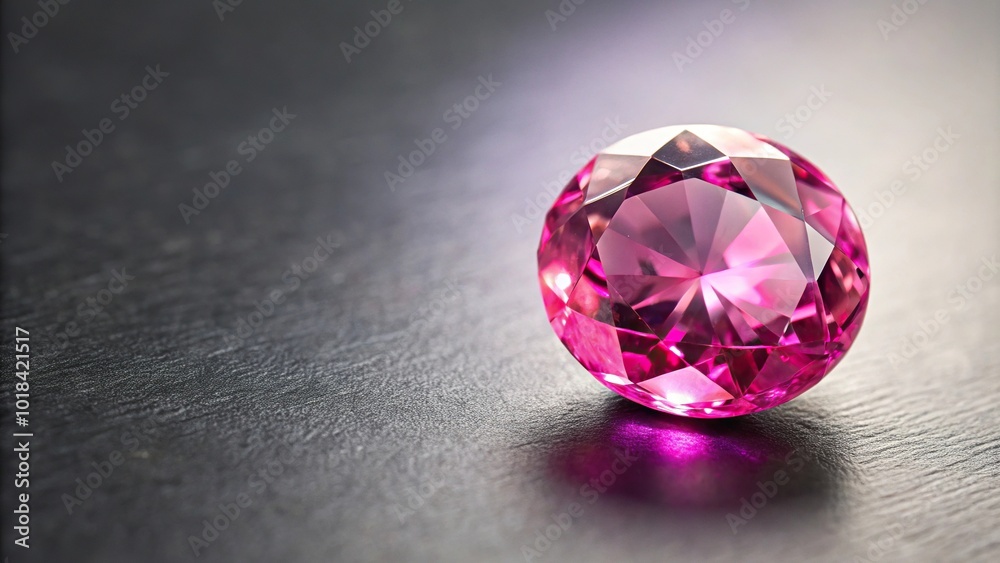 Natural pink sapphire gemstone on gray background Natural pink sapphire gemstone on gray background