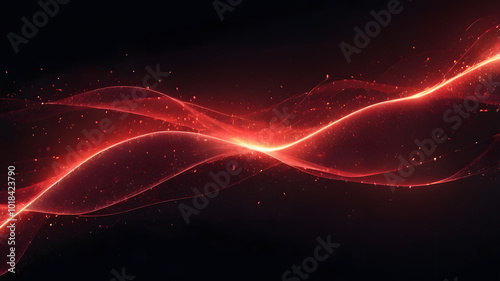 Abstract orange and red glowing lines dance in a cosmic space, creating a dynamic and vibrant backdrop for any design project