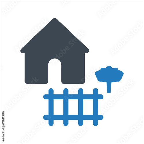Garden room icon. Contemporary garden building. Garden office icon