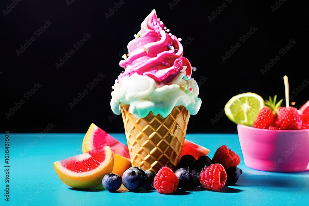 the AI Image Generator, ice cream balls in a waffle cone the AI Image Generator, ice cream balls in a waffle cone
