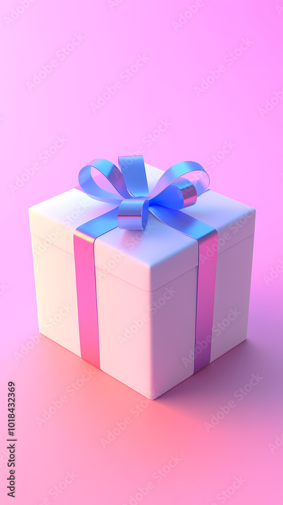 Elegant design of a pink and blue gradient gift box Elegant design of a pink and blue gradient gift box