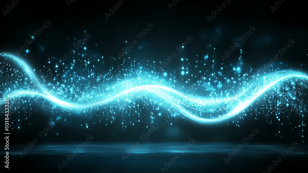 Fototapeta premium Abstract Blue Light Waves,movement and energy, evoking themes of technology