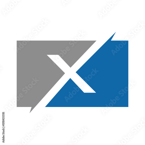 initial letter x square icon logo design template