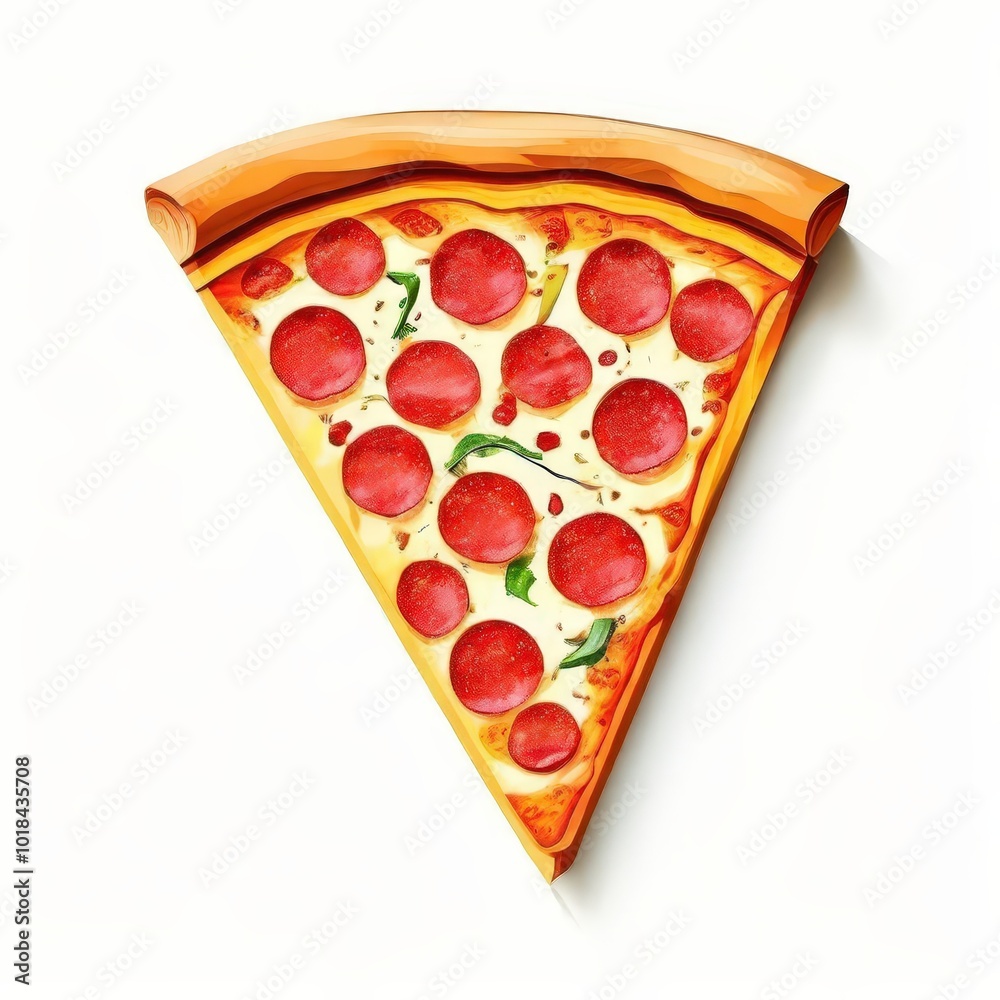 the AI Image Generator, Slice of pizza, white background, overhead view the AI Image Generator, Slice of pizza, white background, overhead view