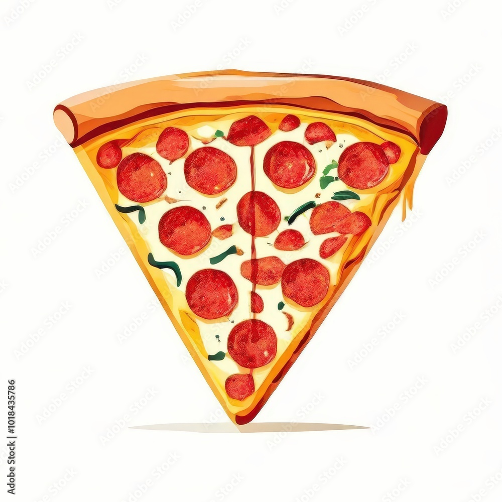 the AI Image Generator, Slice of pizza, white background, overhead view the AI Image Generator, Slice of pizza, white background, overhead view