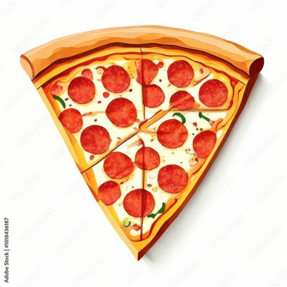 the AI Image Generator, Slice of pizza, white background, overhead view the AI Image Generator, Slice of pizza, white background, overhead view