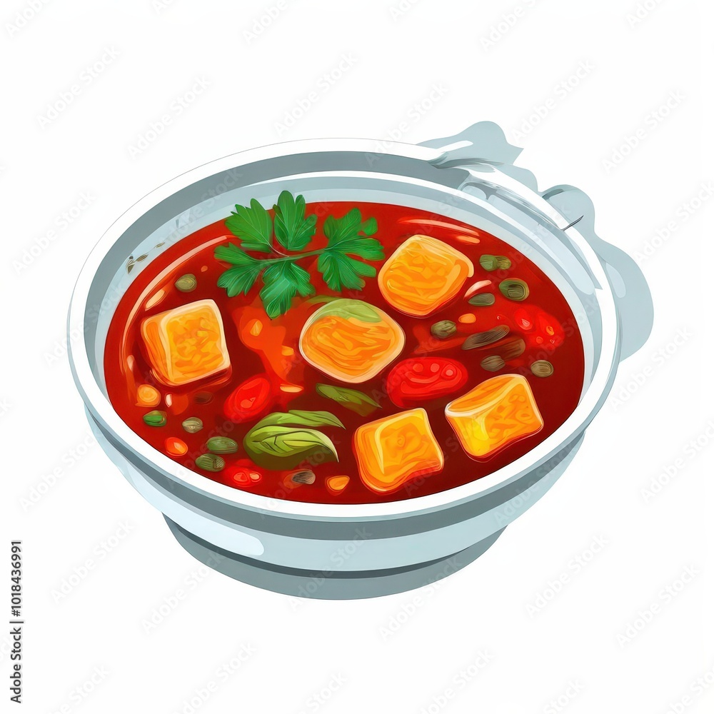 the AI Image Generator, Tom Yam Soup in a Black Bowl the AI Image Generator, Tom Yam Soup in a Black Bowl