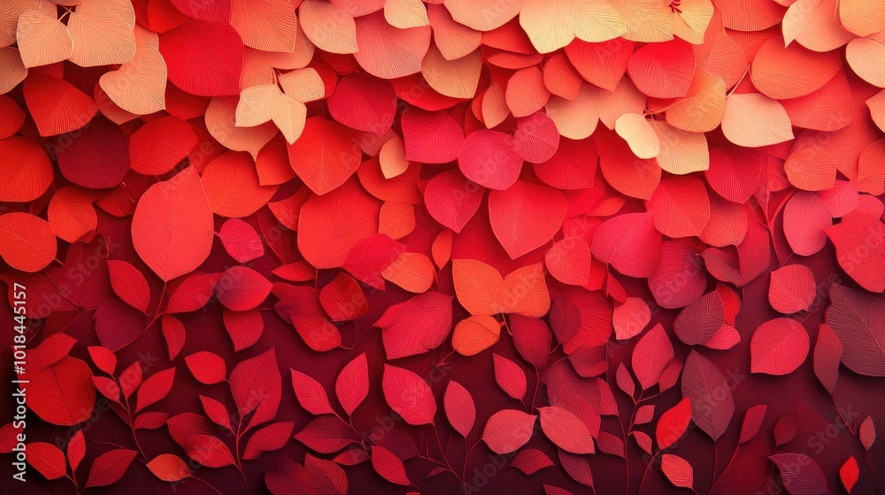 Vibrant red leaves in an autumnal pattern Bright red foliage in a fall design Vibrant red leaves in an autumnal pattern Bright red foliage in a fall design