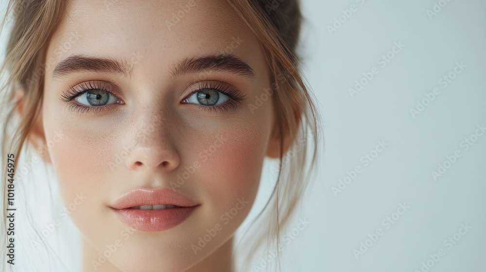 Natural Beauty Portrait of young woman with fresh and clean skin for promotion of healthy skin care Natural Beauty Portrait of young woman with fresh and clean skin for promotion of healthy skin care