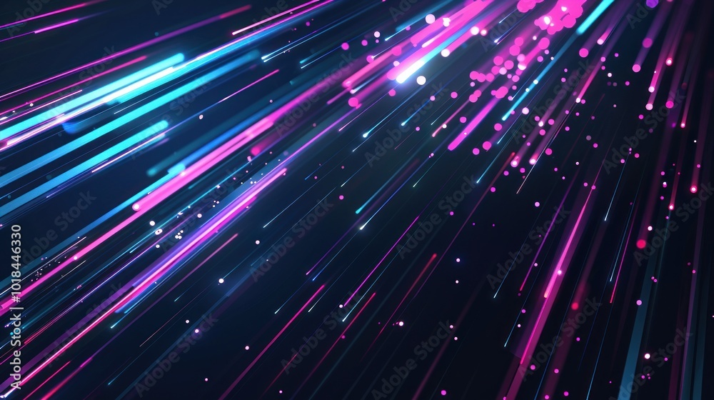 Obraz premium Abstract Neon Light Streaks