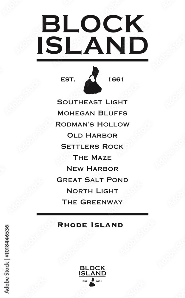 Fototapeta premium Block Island T-shirt design