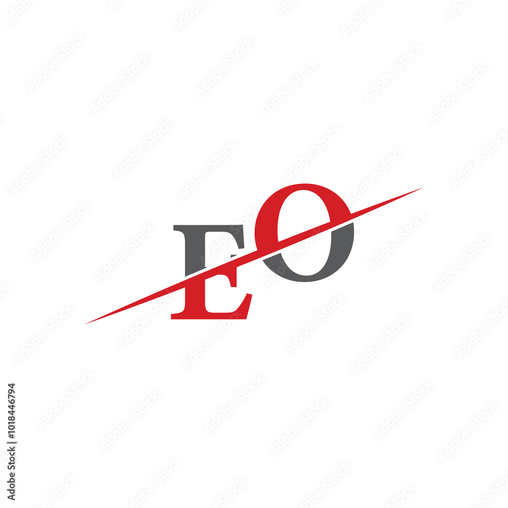 Minimalist EO Logo with Dynamic Diagonal Line Minimalist EO Logo with Dynamic Diagonal Line