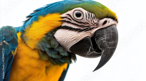 Close Up Portrait of a Blue and Gold Macaw