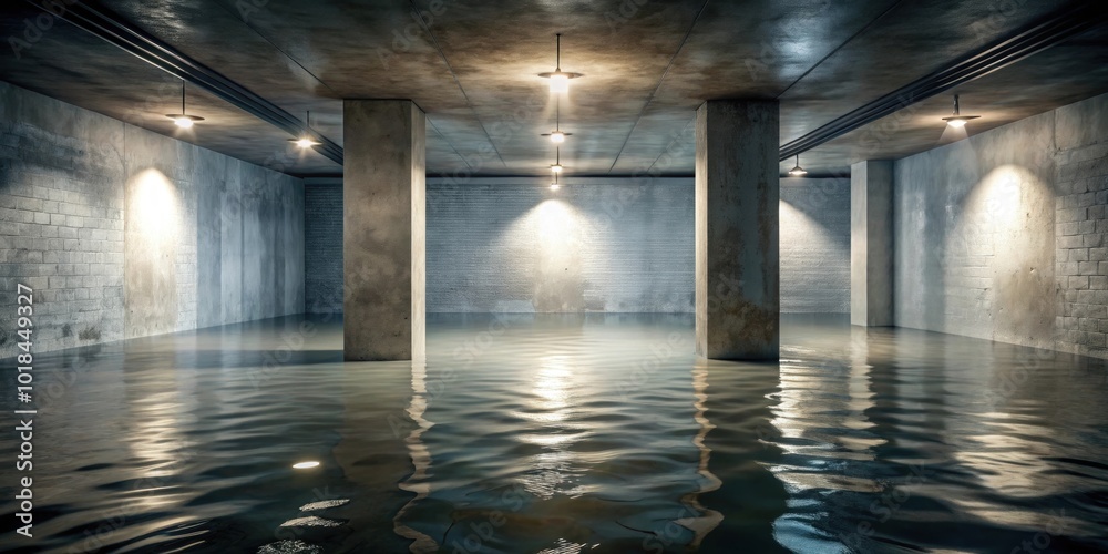 Flooded basement with lit light , flooded, basement, water, damage, disaster, home, insurance, interior, flooding Flooded basement with lit light , flooded, basement, water, damage, disaster, home, insurance, interior, flooding