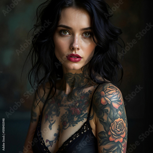 Inked brunette girl