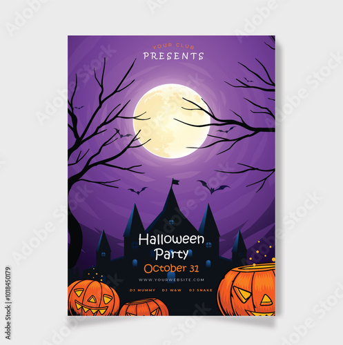 Halloween Flyer background with pumpkin