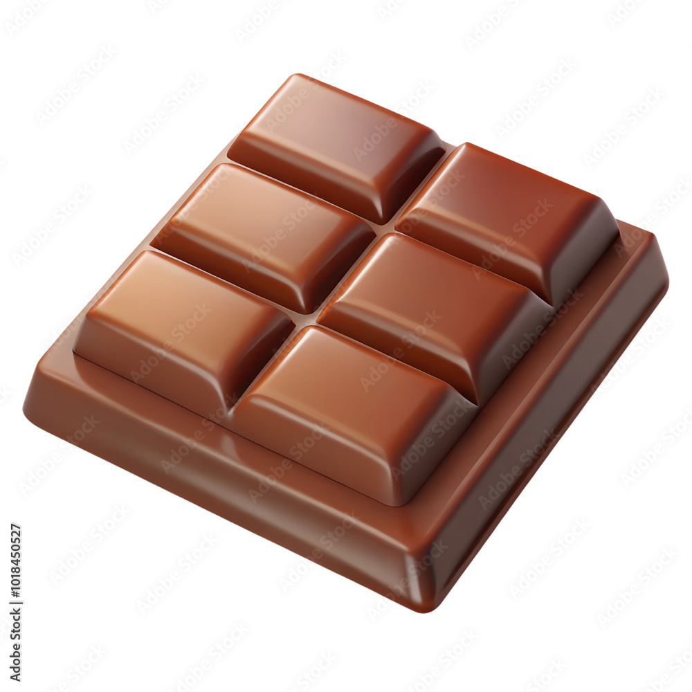 Delicious chocolate bar with squares on white background Delicious chocolate bar with squares on white background