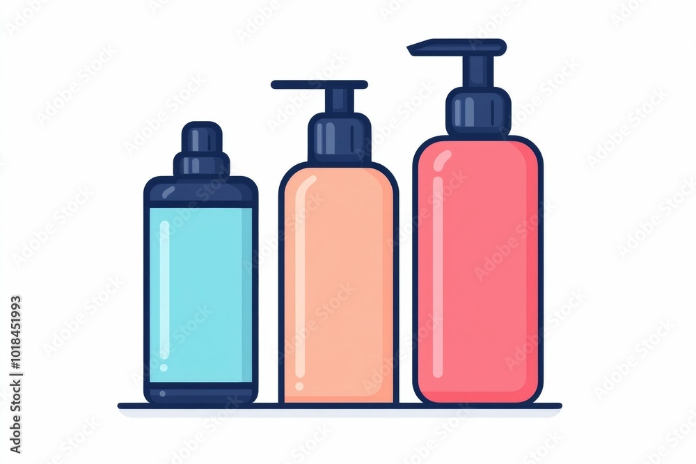 Simple Icons of Body Lotion Body Wash and Loofah in Clean Modern Style Isolated on White Background  Cosmetic and Hygiene Products for Skin Care Routine and Wellness