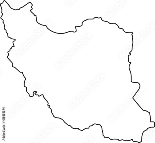 Highly detailed Iran map with borders isolated on the background
 photo