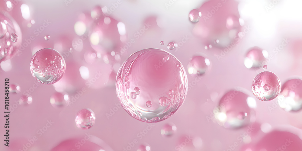 Soft Pink Bubbles with Reflections in Gentle Light Soft Pink Bubbles with Reflections in Gentle Light