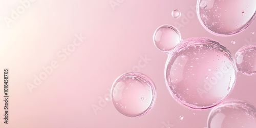 Soft Pink Bubbles on a Gentle Background