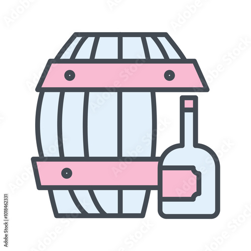 Wine Barrel Vector Icon