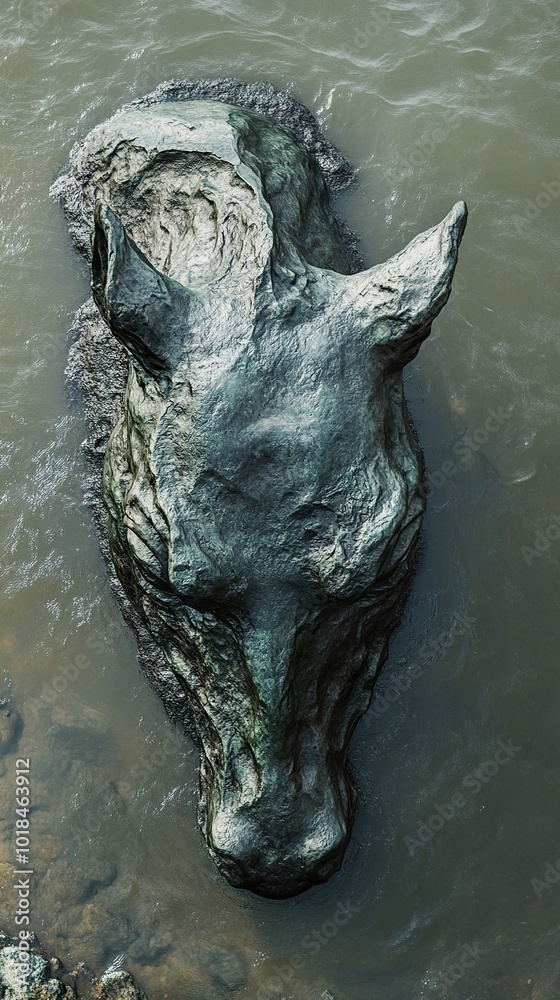 Obraz premium Stone Formation in a River - Aerial View