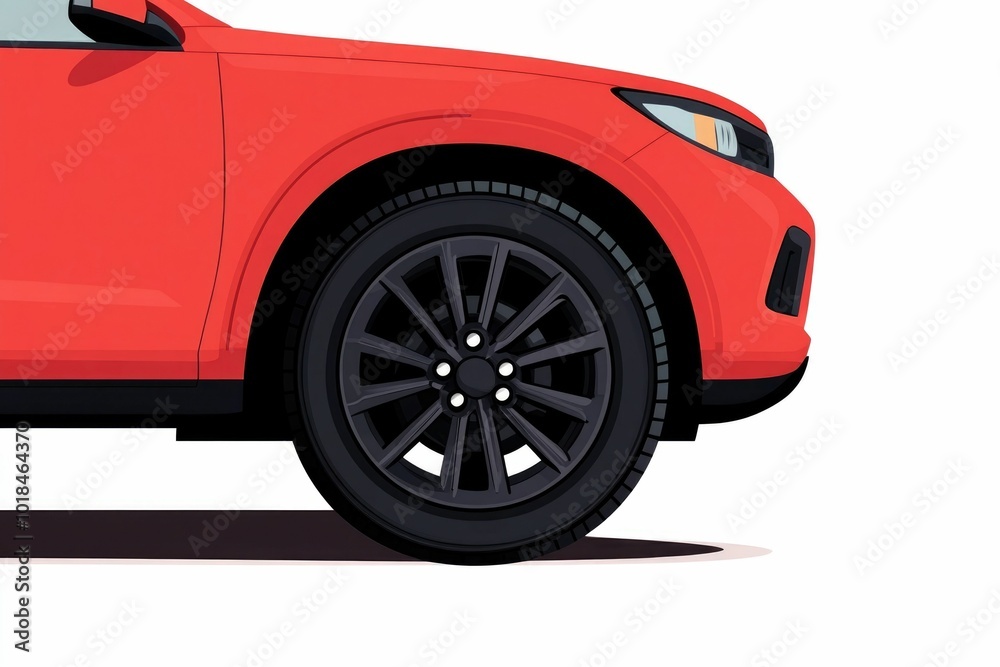 Minimalist of a red car tire wheel and hubcap design in a clean flat style This graphic asset can be used for automotive transportation or industry related projects and designs Minimalist of a red car tire wheel and hubcap design in a clean flat style This graphic asset can be used for automotive transportation or industry related projects and designs
