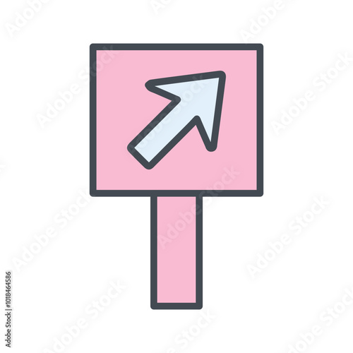 Diagonal Up-Right Arrow Vector Icon