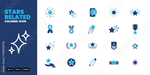 star related colored icon vector design good for web and mobile app