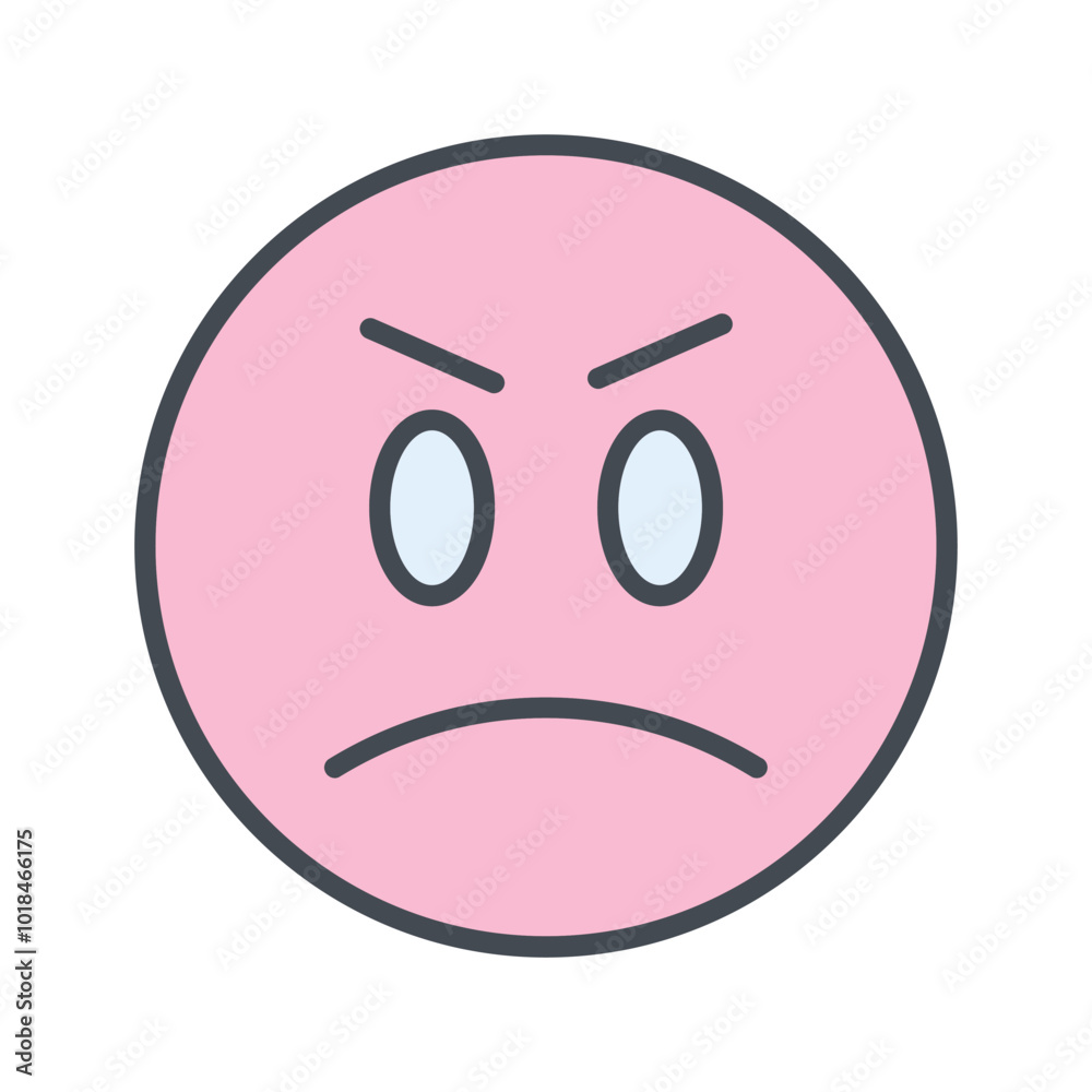 Fototapeta premium Angry Face Vector Icon
